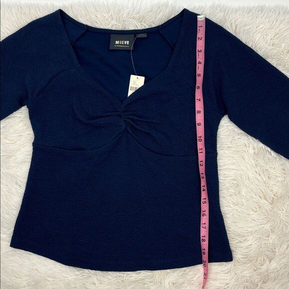 Maeve Anthropologie Dark Blue Long Sleeve Shirt Sweetheart Top New With Tags - Picture 13 of 15